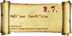 Mózer Terézia névjegykártya